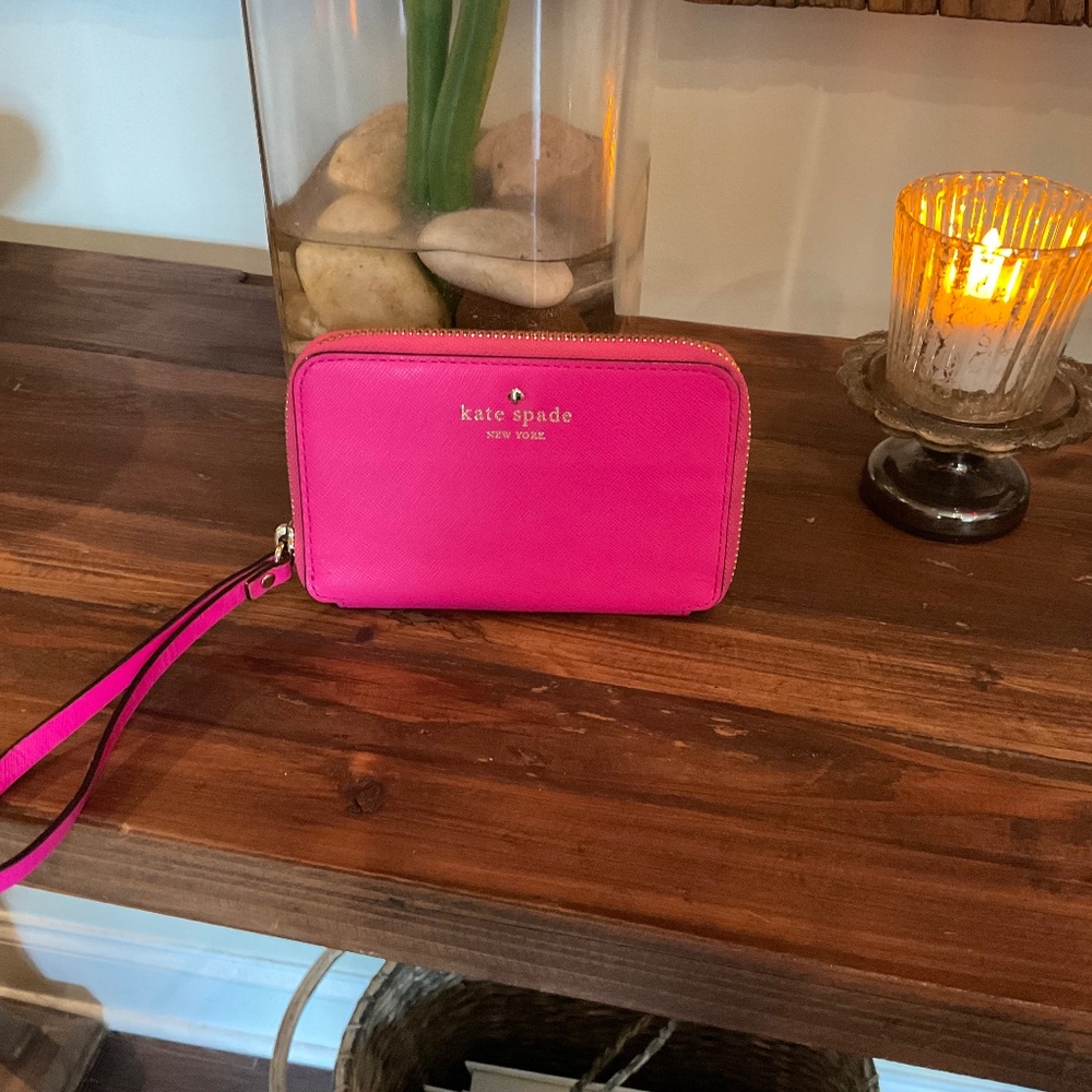 Kate Spade  Leather Wristlet/Wallet, Color  Hot Pink
